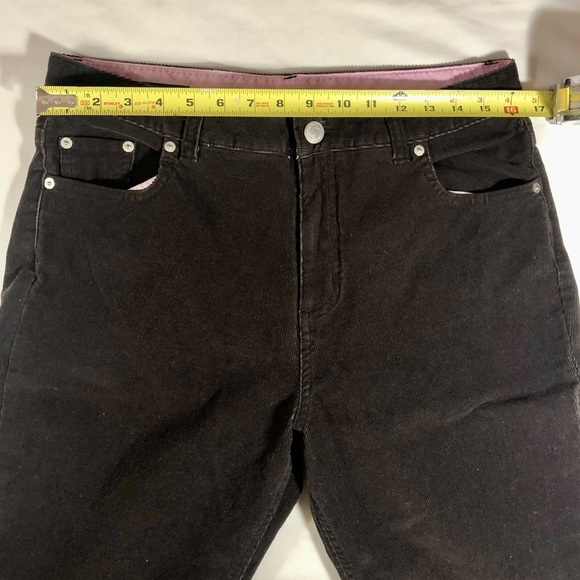 Lands End Women  Corduroy Pants Brown Flared Leg Zip Front Brown Size 12 - Picture 3 of 9